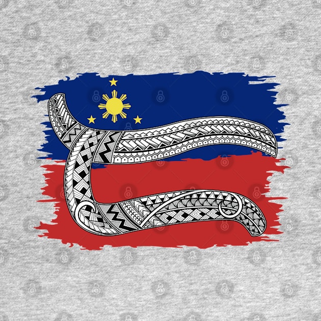 Philippine Flag Tribal line Art / Baybayin word DA / RA by Pirma Pinas